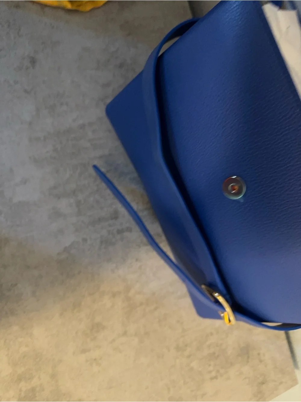 Senreve Azure Leather Satchel with Gold Buckle